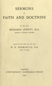 Cover of: Sermons on faith and doctrine by Benjamin Jowett