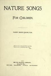 Cover of: Nature songs for children. by Fanny Snow Knowlton