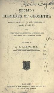 Cover of: Euclid's Elements of geometry by arranged by A.E. Layng ...