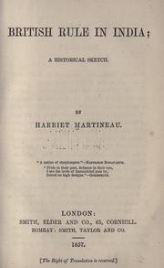 Cover of: British rule in India by Harriet Martineau