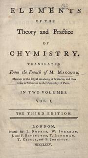 Cover of Elements of the theory and practice of chymistry by Pierre Joseph Macquer