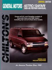 Chevrolet Astro and Safari, 1985-96 by The Nichols/Chilton Editors