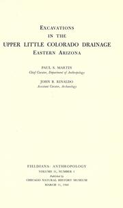 Cover of: Excavations in the upper Little Colorado drainage, eastern Arizona