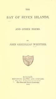 Cover of: The bay of Seven islands by John Greenleaf Whittier