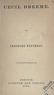 Cover of: Cecil Dreeme. by Theodore Winthrop