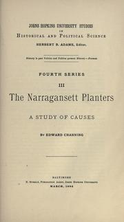 The Narragansett planters by Channing, Edward