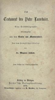 Cover of: Das Testament des Pater Lacordaire: eine Selbstbiographie