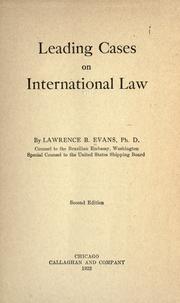 Cover of: Leading cases on international law by Lawrence B. Evans, Lawrence B. Evans