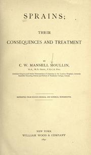 Cover of: Sprains: their consequences and treatment