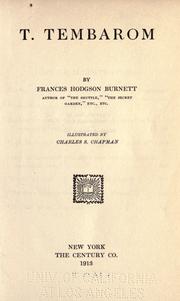 Cover of: T. Tembarom by Frances Hodgson Burnett