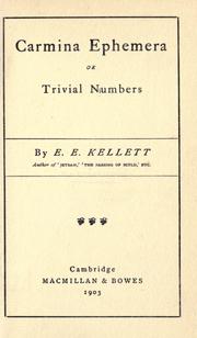 Cover of: Carmina ephemera; or, Trivial numbers