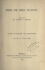 Cover of: From Malachi to Matthew.