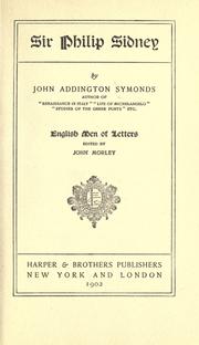 Cover of: Sir Philip Sidney by John Addington Symonds