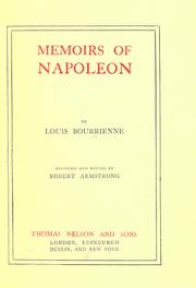Cover of: Memoirs of Napoleon. by Louis Antoine Fauvelet de Bourrienne