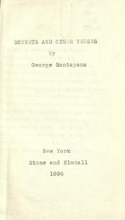 Cover of: Sonnets and other verses by George Santayana
