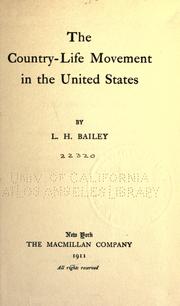 Cover of: The country-life movement in the United States