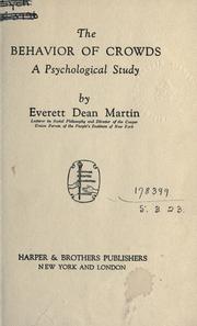 Cover of: The behavior of crowds by Everett Dean Martin