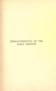 Cover of: Characteristics of the early church