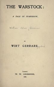 Cover of: Warstock: a tale of to-morrow