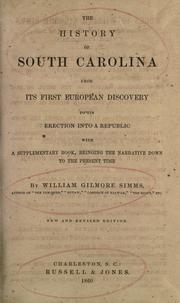 Cover of: The History of South Carolina by William Gilmore Simms