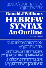 Cover of: Hebrew syntax