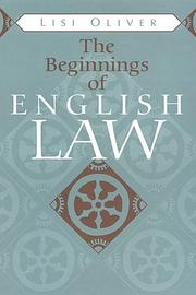 Cover of: The beginnings of English law by Lisi Oliver