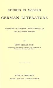 Studies in modern German literature by Heller, Otto