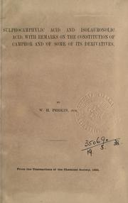 Cover of: [Research in organic chemistry] by Perkin, W. H.