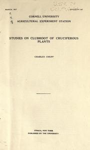 Studies on clubroot of cruciferous plants