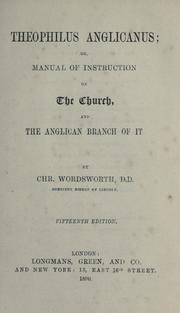 Cover of: Theophilus anglicanus by Wordsworth, Christopher