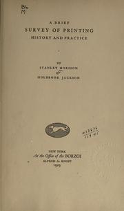 A brief survey of printing by Stanley Morison