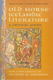 Cover of: Old Norse-Icelandic Literature: A Critical Guide (MART: The Medieval Academy Reprints for Teaching)