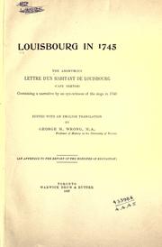 Cover of: Louisbourg in 1745 by B. L. N.
