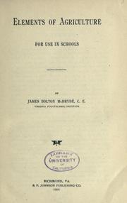 Elements of agriculture by James Bolton McBryde