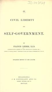 Cover of: On civil liberty and self-government.