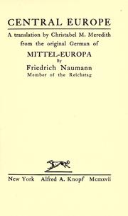 Mitteleuropa by Friedrich Naumann