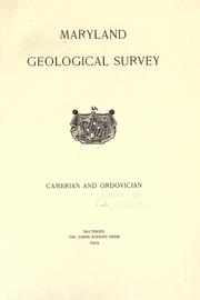 Cover of: Cambrian and Ordovician: [deposits of Maryland, by R. S. Bassler]