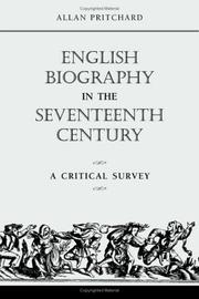English Biography in the Seventeenth Century by Allan Pritchard