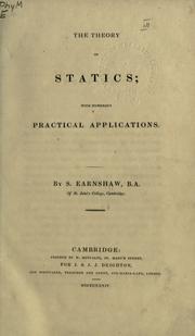 Cover of: Theory of statics by Samuel Earnshaw