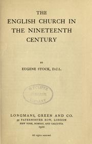 Cover of: The English church in the nineteenth century by Eugene Stock