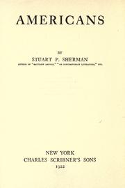 Cover of: Americans by Stuart Pratt Sherman, Stuart Pratt Sherman