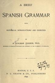 Cover of: Brief Spanish grammar: with historical introductions and exercises.