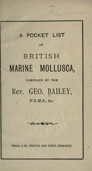 Cover of: A pocket list of British marine Mollusca