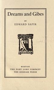 Cover of: Dreams and gibes by Edward Sapir