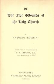 Cover of: Of the five wounds of the Holy Church by Antonio Rosmini