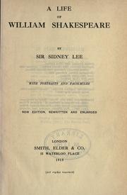 Cover of: A life of William Shakespeare. by Sir Sidney Lee