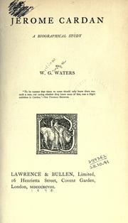 Cover of: Jerome Cardan by Waters, W. G.