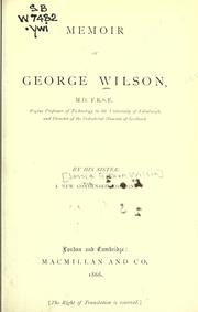Cover of: Memoir of George Wilson