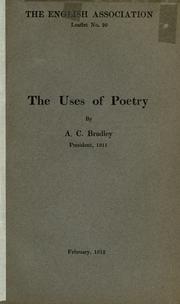 The uses of poetry by Andrew Cecil Bradley