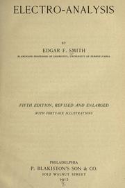 Cover of: Electro-analysis by Edgar Fahs Smith